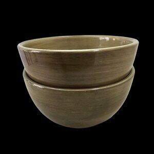 Artimino Ciao II Handpainted Earthenware Cereal Bowls 2 Green 6.5" Diameter